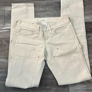 Women's Low Rise Helmut Lang White Carpenter Utility Pants